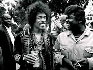 Pictured here w/ Jimi Hendrix